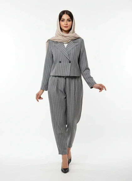 کت و شلوار کراپ زنانه دیپلمات ریمانا رجحانی rojhani2026