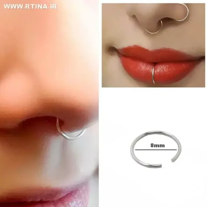 پیرسینگ فیک لب، بینی، گوش (حلقه نقره ای ساده)