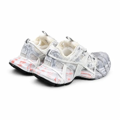 کفش کتانی مردانه مدل بالنسیاگا اسپایدر کاستوم سفید طوسی BALENCIAGA SPIDER