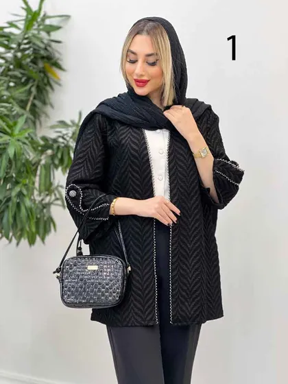 مانتو فکورا مروارید دوزی