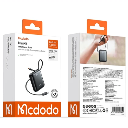 پاور بانک 10000 مک دودو Mcdodo مدل MC-862 توان 22.5 وات با کابل