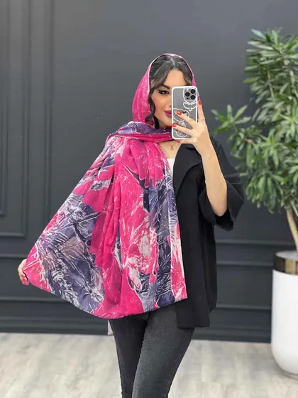 شال آبرنگی طرح گل