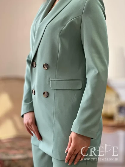 ست کت شلوار چهاردکمه یقه آرشال