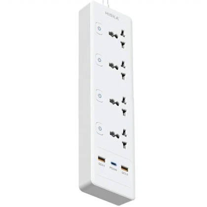 چند راهی برق هیسکا HISKA مدل CH-5518 با 5 سوکت و 3 پورت