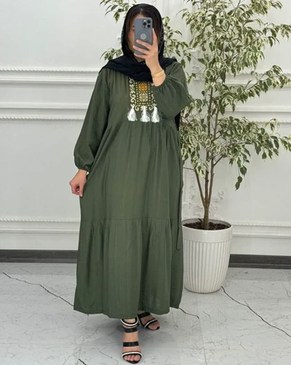 پیراهن ساحلی بابوس گلدوزی 4004