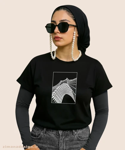 کراپ زنانه طرح برج آزادی