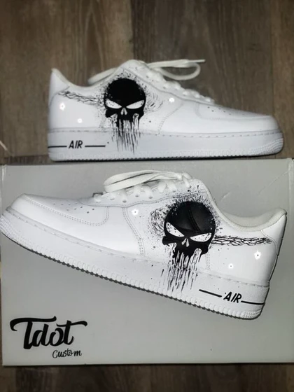 کفش ایرفورس کاستوم طرح Nike Air Force Skull کد 260425