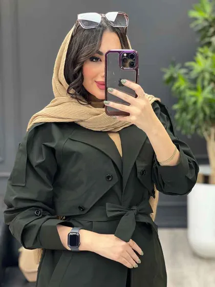 بارانی بلند ژیله دو دکمه