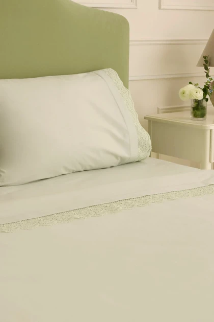 سرویس روتختی دو نفره Karaca Home مدل Velisse پنبه‌ای - سبز مریم‌گلی