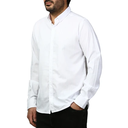 پیراهن آستین بلند لینن مردانه مدل 610599