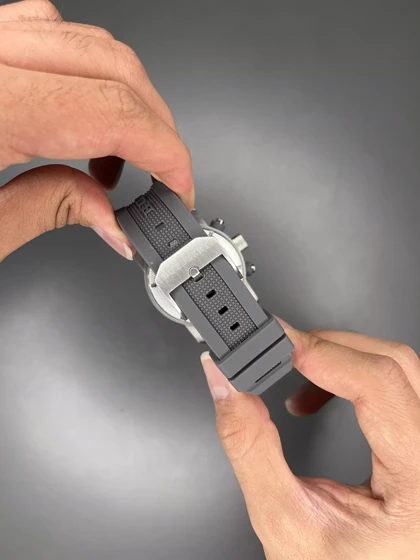 ساعت مچی بربری سه موتوره فول دیت طوسی Burberry