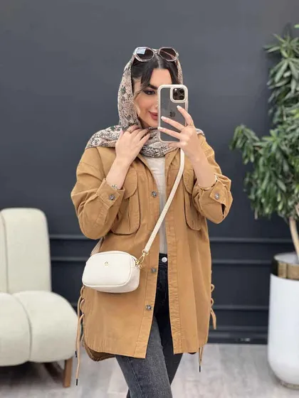 مانتو لینن جیب پیله بند دار