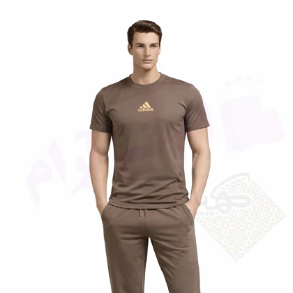 تیشرت مردانه موکا (نسکافه‌ای) ورزشی و روزمره پارچه لطیف و تنفس‌پذیر