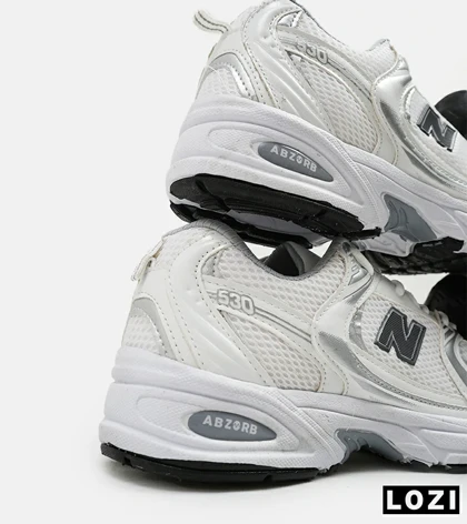 کفش کتانی مردانه و زنانه سفید طوسی NEW BALANCE 530