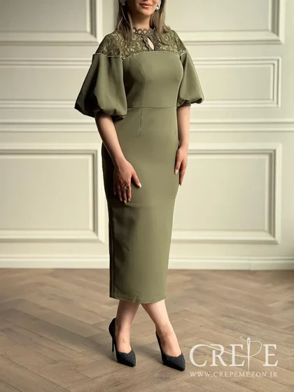 پیراهن بالاتنه گیپور نوار نگینی