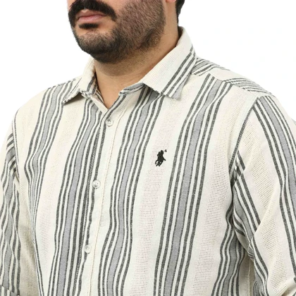 پیراهن آستین بلند کنفی مردانه برند مد مدل 14101102