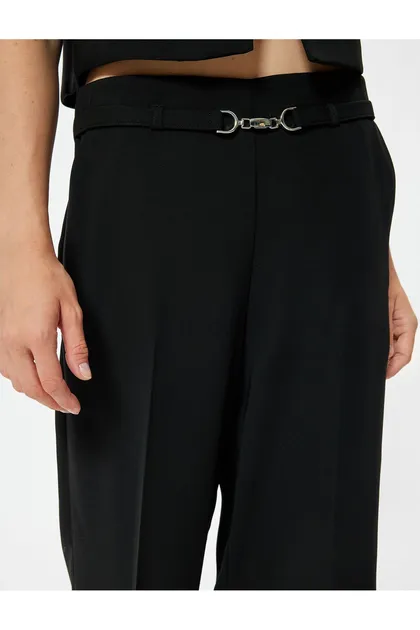 شلوار پارچه ای Culotte با جیب و جزئیات فلزی 5WAK40014EW