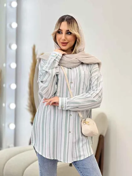 شومیز راه راه دو جیب