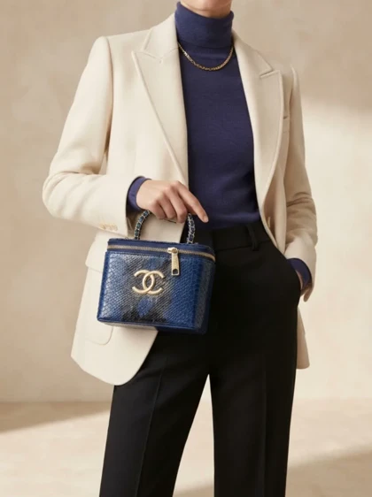 کیف CHANEL صندوقی سرمه ای شنل ترند مد