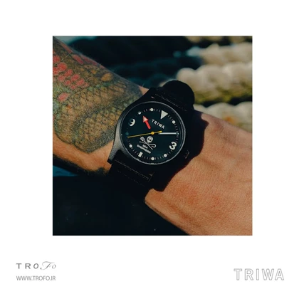 ساعت مچی عقربه ای زنانه مردانه تریوا (TRIWA) مدل OCEAN PLASTIC-SEA SHEPHERD BLACK