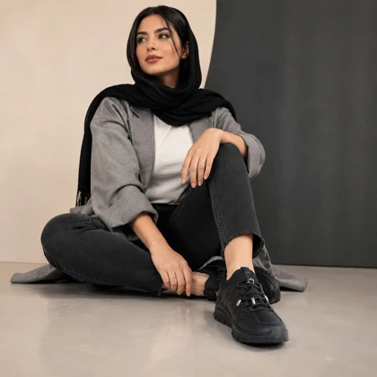 کفش روزمره زنانه چرم یلسان مدل هوداد کد 683-GN