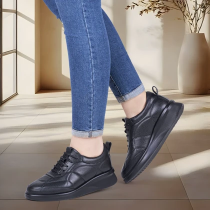 کفش چرم زنانه مدل ملودی بندی کد 7215
