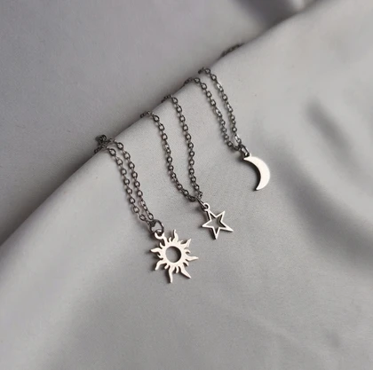 ست گردنبند سه نفره‌ی آسمان✨🌞🌙