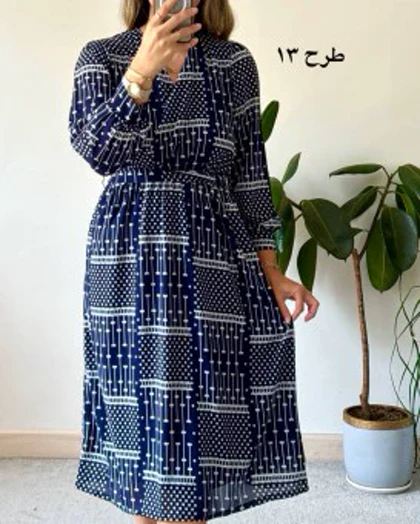 پیراهن حریر سرمه سری 16