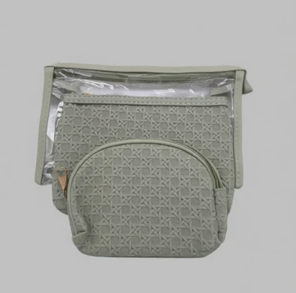 کیف لوازم آرایش و اکسسوری سه تایی در چهار رنگ