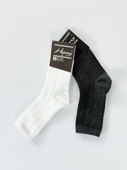 جوراب نیم ساق نخ پنبه گندمی