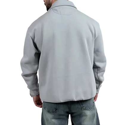 دورس مردانه یقه نیم زیپ طوسی طرح ساده