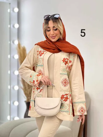 مانتو کتی لینن خرجه کاری هندی