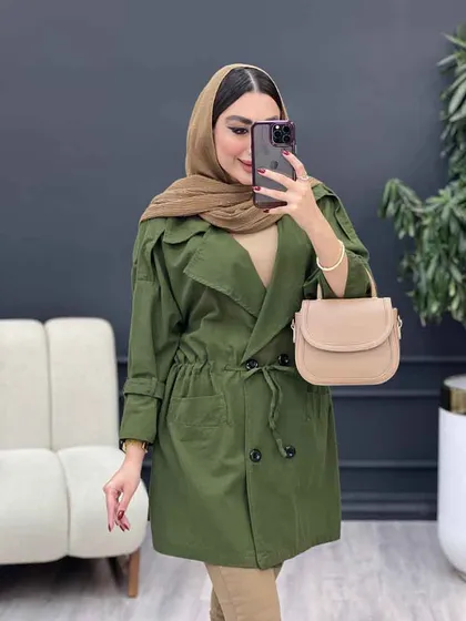 مانتو لینن چهاردکمه کاتیا