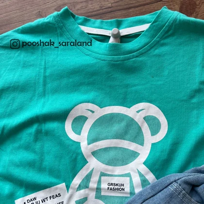 ست بلوز و شلوارک بچگانه طرح تدی سایز 120 تا 150