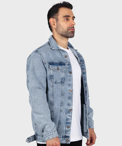 کت جین آبی روشن ساده 0205