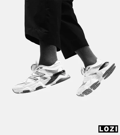 کفش کتانی مردانه و زنانه سفید طوسی NEW BALANCE 9060 مدل 2164