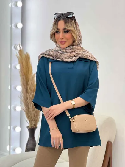 مانتو جلو بسته یقه دار