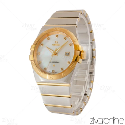 ساعت امگا کانسلیشن مردانه دورنگ طلایی صفحه صدفی 105158