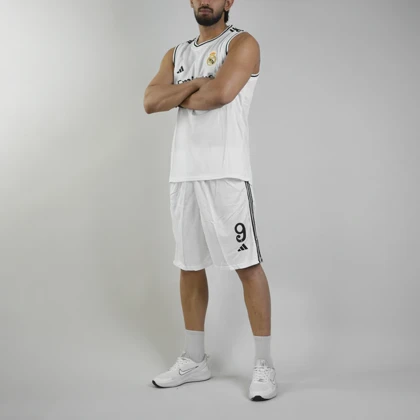 ست رکابی و شلوارک فوتبالی رئال مادرید مدل Adidas-4D0598 سفید