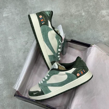 کتانی ویتنامی نایکی جردن وان ترویس اسکات گوچی ساق کوتاه Nike Air Jordan 1 Low OG Travis Scott X Gucci