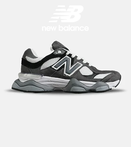 کفش کتانی مردانه و زنانه طوسی مشکی سفید NEW BALANCE 9060 مدل 7308