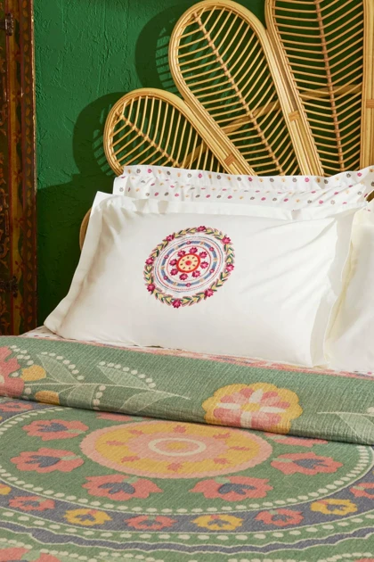 سرویس روتختی پیکه دو نفره Karaca Home مدل Luneor Nish Set پنبه - چندرنگ