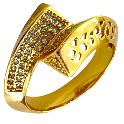 انگشتر زنانه ژوپینگ طرح طلا نگین‌دار