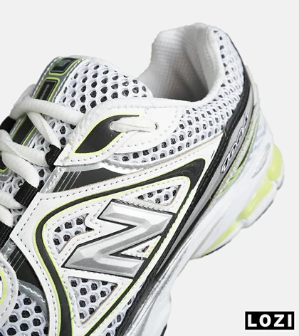 کفش کتانی مردانه و زنانه سفید مشکی لیمویی NEW BALANCE 1064 مدل 8153