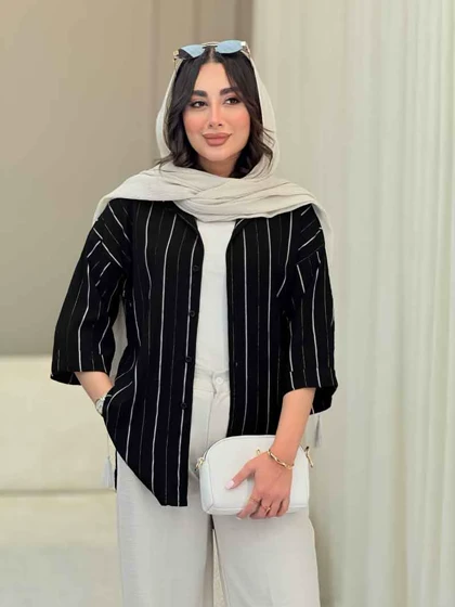مانتو راه راه شاین دار