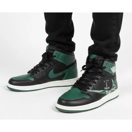 کتانی مردانه ترویس ساق‌دار مشکی سبز