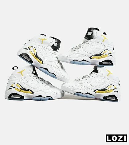 کفش کتانی ساق‌دار مردانه سفید زرد Nike air jordan 5 v02