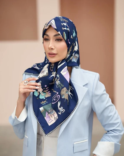 روسری ابریشم توییل تک‌رنگ (قواره 100) 30280