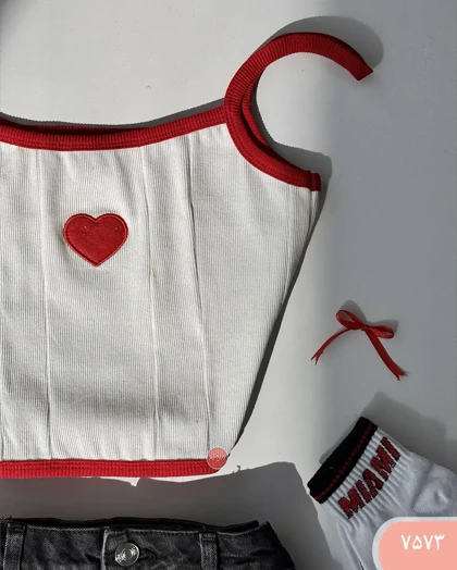 کراپ تاپ گلدوزی قلب 7573