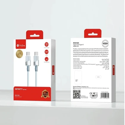 کابل شارژ سریع تایپ سی به تایپ سی 100 وات یک متری پرووان PCC133